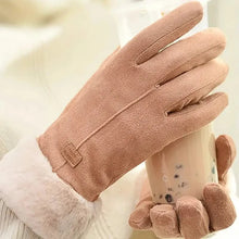 Load image into Gallery viewer, Cashmere Warm Suede Leather Plush Touch Screen Gloves
