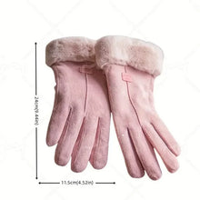 Load image into Gallery viewer, Cashmere Warm Suede Leather Plush Touch Screen Gloves
