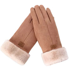 Load image into Gallery viewer, Cashmere Warm Suede Leather Plush Touch Screen Gloves
