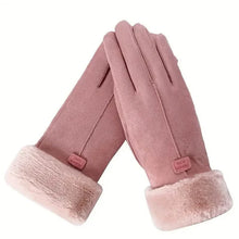 Load image into Gallery viewer, Cashmere Warm Suede Leather Plush Touch Screen Gloves
