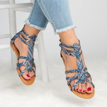 Load image into Gallery viewer, Casual Sandals Shoes Women Colorful Summer Flat Ankle Strap Sandals Shoes Flats Sandals For Women Dressy Strappy Flat Open Toe Sandals Wide Comfortable Leather Sandals
