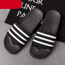 Load image into Gallery viewer, Casual Summer Modern Design Men Slippers Soft Black White Stripes Pattern Flip Flops Casual Summer Outdoor Slides For Women
