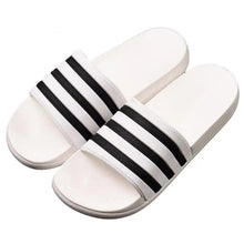 Load image into Gallery viewer, Casual Summer Modern Design Men Slippers Soft Black White Stripes Pattern Flip Flops Casual Summer Outdoor Slides For Women
