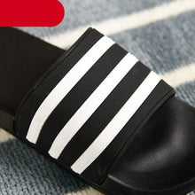 Load image into Gallery viewer, Casual Summer Modern Design Men Slippers Soft Black White Stripes Pattern Flip Flops Casual Summer Outdoor Slides For Women
