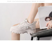 Load image into Gallery viewer, Casual Winter Women Thick Sneakers White Shoes Autumn Winter Fashion Platform Shoes Female Lace Up Rainbow Vulcanized Shoes Comfy Fashion Sneakers Breathable Athletic Casual Shoes
