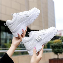 Load image into Gallery viewer, Casual Winter Women Thick Sneakers White Shoes Autumn Winter Fashion Platform Shoes Female Lace Up Rainbow Vulcanized Shoes Comfy Fashion Sneakers Breathable Athletic Casual Shoes
