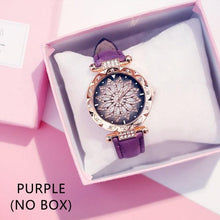 Load image into Gallery viewer, Casual Women Romantic Starry Sky Wrist Watch Bracelet Leather Rhinestone Designer Simple Dress Women's Watches Women Starry Sky PU Leather Strap Quartz Wristwatches For Woman Girls Teenagers

