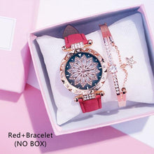 Load image into Gallery viewer, Casual Women Romantic Starry Sky Wrist Watch Bracelet Leather Rhinestone Designer Simple Dress Women's Watches Women Starry Sky PU Leather Strap Quartz Wristwatches For Woman Girls Teenagers
