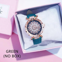 Load image into Gallery viewer, Casual Women Romantic Starry Sky Wrist Watch Bracelet Leather Rhinestone Designer Simple Dress Women's Watches Women Starry Sky PU Leather Strap Quartz Wristwatches For Woman Girls Teenagers
