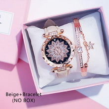 Load image into Gallery viewer, Casual Women Romantic Starry Sky Wrist Watch Bracelet Leather Rhinestone Designer Simple Dress Women's Watches Women Starry Sky PU Leather Strap Quartz Wristwatches For Woman Girls Teenagers
