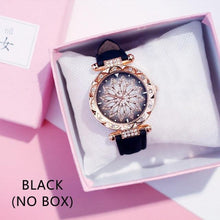 Load image into Gallery viewer, Casual Women Romantic Starry Sky Wrist Watch Bracelet Leather Rhinestone Designer Simple Dress Women's Watches Women Starry Sky PU Leather Strap Quartz Wristwatches For Woman Girls Teenagers
