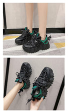 Load image into Gallery viewer, Casual Womens Blue Sneakers High Heels Platform Sports Shoes Autumn Thick Bottom Walking Breathable Vulcanized Shoes Luxury Tennis Sneakers Trainers Lace Up Fashion Design
