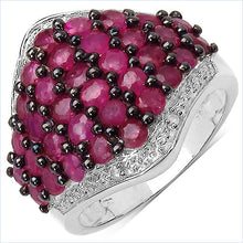Load image into Gallery viewer, 2.76 Carat Genuine Ruby &amp; White Topaz .925 Sterling Silver Ring
