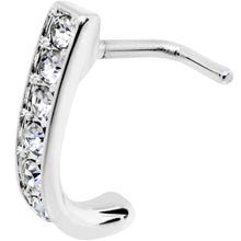 Load image into Gallery viewer, 18G Clear CZ Sleek Faux Hoop L Shaped Nose Ring
