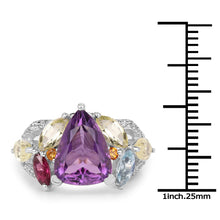 Load image into Gallery viewer, 6.30 Carat Genuine Multi Stone .925 Sterling Silver Ring

