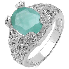 Load image into Gallery viewer, 2.52 Carat Genuine Emerald &amp; White Topaz .925 Sterling Silver Ring
