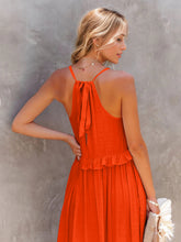 Load image into Gallery viewer, Romantic Ruffled Sleeveless Tiered Maxi Dress with Pockets Elegant &amp; Chic Statement Beautiful Design Dress
