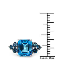 Load image into Gallery viewer, 4.72 Carat Genuine Swiss Blue Topaz &amp; London Blue Topaz .925 Sterling Silver Ring
