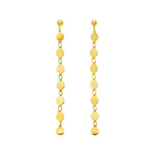 Load image into Gallery viewer, 14k Yellow Gold Post Dangle Earrings with Polished Circles
