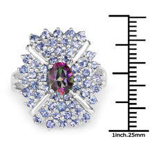 Load image into Gallery viewer, 2.86 Carat Genuine Mystic Topaz and Tanzanite .925 Sterling Silver Ring
