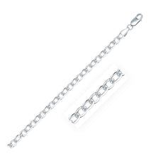 Load image into Gallery viewer, Rhodium Plated 4.7mm Sterling Silver Curb Style Chain
