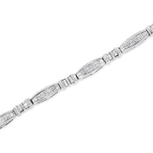 Load image into Gallery viewer, 14K White Gold 2.0 Cttw Channel-Set Alternating Baguette and Princess-Cut Diamond Link Bracelet (H-I Color, SI2-I1 Clarity) - Size 7
