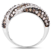 Load image into Gallery viewer, 1.25 Carat Genuine Champagne Diamond &amp; White Diamond .925 Sterling Silver Ring
