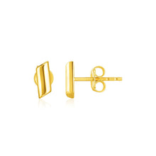 Load image into Gallery viewer, 14k Yellow Gold Polished Rectangular Post Earrings
