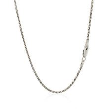 Load image into Gallery viewer, Sterling Silver Rhodium Plated Wheat Chain 1.5mm
