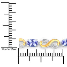 Load image into Gallery viewer, 1.79 Carat Genuine Tanzanite and White Topaz .925 Sterling Silver Bracelet
