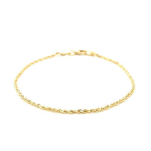 Load image into Gallery viewer, 10k Yellow Gold Solid Diamond Cut Rope Bracelet 1.5mm
