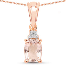 Load image into Gallery viewer, 1.12 Carat Genuine Morganite and White Topaz .925 Sterling Silver Pendant
