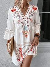 Load image into Gallery viewer, Exquisite Summer Feminine Lace Detail Printed Dress Chic Midi Lightweight Dress
