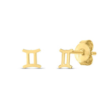 Load image into Gallery viewer, 14K Yellow Gold Gemini Stud Earrings
