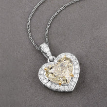 Load image into Gallery viewer, IGI Certified 4.51 Carat Genuine Light Yellow Diamond Center and 0.45cttw White Diamond 18K White Gold Pendant (4.96cttw)
