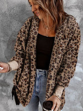 Load image into Gallery viewer, Trendy Fuzzy Leopard Hooded Jacket with Long Sleeves Casual Fit Comfortable Jacket For Women
