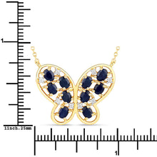 Load image into Gallery viewer, 2.16 Carat Genuine Blue Sapphire and White Zircon .925 Sterling Silver Necklace
