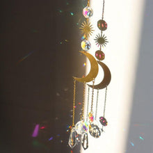 Load image into Gallery viewer, Chandelier Crystal Wind Chime Pendant Metallic Hoop Moon Rainbow Maker Sun Hanging Drop Crystal For Window Curtains Home Decor Gifts Photography Prop
