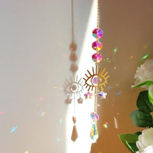 Load image into Gallery viewer, Chandelier Crystal Wind Chime Pendant Metallic Hoop Moon Rainbow Maker Sun Hanging Drop Crystal For Window Curtains Home Decor Gifts Photography Prop
