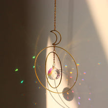 Load image into Gallery viewer, Chandelier Crystal Wind Chime Pendant Metallic Hoop Moon Rainbow Maker Sun Hanging Drop Crystal For Window Curtains Home Decor Gifts Photography Prop
