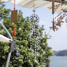 Load image into Gallery viewer, Chandelier Wind Chimes Turkish Blue Evil Eye Moon Sun Star Sun-catcher Rainbow Maker Wind Chimes Wall Hanging Crystal Prisms Hanging Pendant Home Decor Gifts Blessing Protection Decoration
