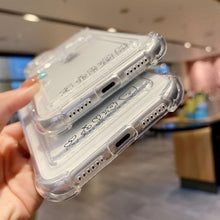 Load image into Gallery viewer, Charming Card Phone Case For iPhone 14 13 12 11 Pro Max 7 8 Plus X XR XS Max Transparent Wallet Soft Bumper Back Cover Funny Couple Transparent Soft iphone Cover
