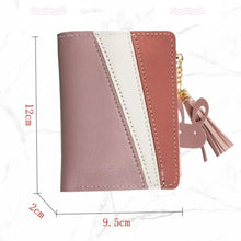 Load image into Gallery viewer, Charming Hit Color Short Tassels Wallets,Bags Zipper PU Leather, Card Holder, Pendant Coin Purse, Card Cash Clutch For Women And Girls
