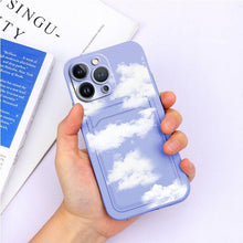 Load image into Gallery viewer, Charming Silicone Soft Anti-Scratch Cases For iPhone 13 Pro Max Case Silicone Wallet Card Holder Cover For iPhone 13 Mini 13ProMax 13Pro Flower Butterfly Beautiful Design Card Holder iPhone Case
