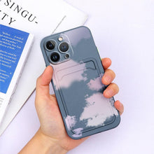 Load image into Gallery viewer, Charming Silicone Soft Anti-Scratch Cases For iPhone 13 Pro Max Case Silicone Wallet Card Holder Cover For iPhone 13 Mini 13ProMax 13Pro Flower Butterfly Beautiful Design Card Holder iPhone Case
