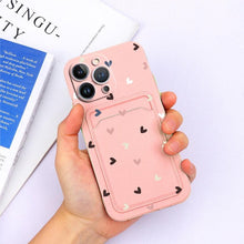 Load image into Gallery viewer, Charming Silicone Soft Anti-Scratch Cases For iPhone 13 Pro Max Case Silicone Wallet Card Holder Cover For iPhone 13 Mini 13ProMax 13Pro Flower Butterfly Beautiful Design Card Holder iPhone Case
