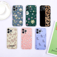 Load image into Gallery viewer, Charming Silicone Soft Anti-Scratch Cases For iPhone 13 Pro Max Case Silicone Wallet Card Holder Cover For iPhone 13 Mini 13ProMax 13Pro Flower Butterfly Beautiful Design Card Holder iPhone Case
