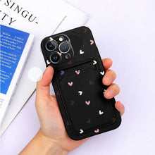 Load image into Gallery viewer, Charming Silicone Soft Anti-Scratch Cases For iPhone 13 Pro Max Case Silicone Wallet Card Holder Cover For iPhone 13 Mini 13ProMax 13Pro Flower Butterfly Beautiful Design Card Holder iPhone Case
