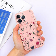 Load image into Gallery viewer, Charming Silicone Soft Anti-Scratch Cases For iPhone 13 Pro Max Case Silicone Wallet Card Holder Cover For iPhone 13 Mini 13ProMax 13Pro Flower Butterfly Beautiful Design Card Holder iPhone Case
