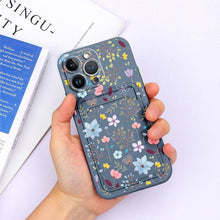 Load image into Gallery viewer, Charming Silicone Soft Anti-Scratch Cases For iPhone 13 Pro Max Case Silicone Wallet Card Holder Cover For iPhone 13 Mini 13ProMax 13Pro Flower Butterfly Beautiful Design Card Holder iPhone Case
